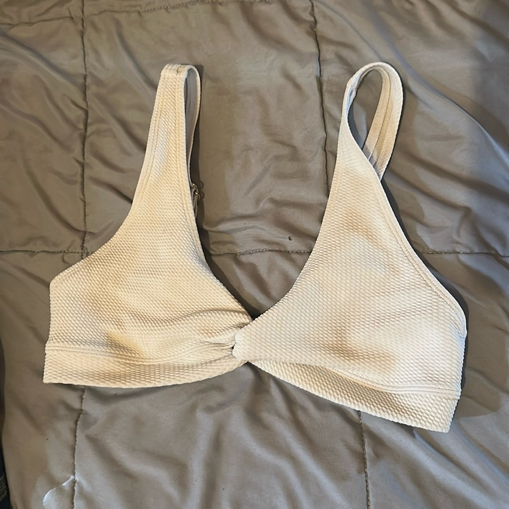 White tie front bikini top